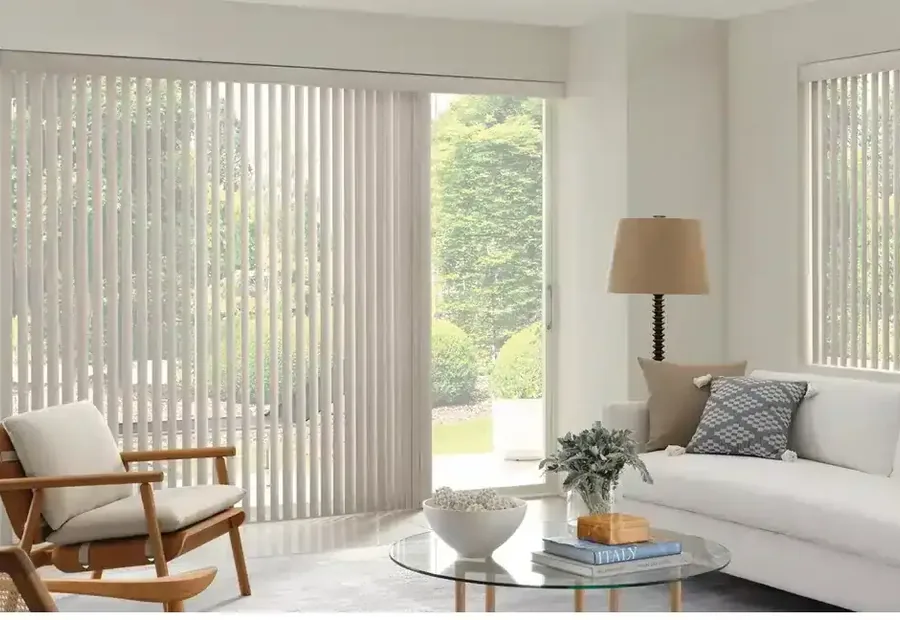Custom vertical blinds in a Miami dining room