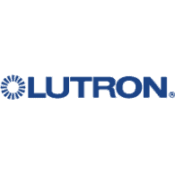 Lutron logo featuring a blue circular sunburst design to the left of the word "LUTRON" in bold, blue uppercase letters—ideal for FL homes and popular with windows treatments Miami-Dade County professionals.